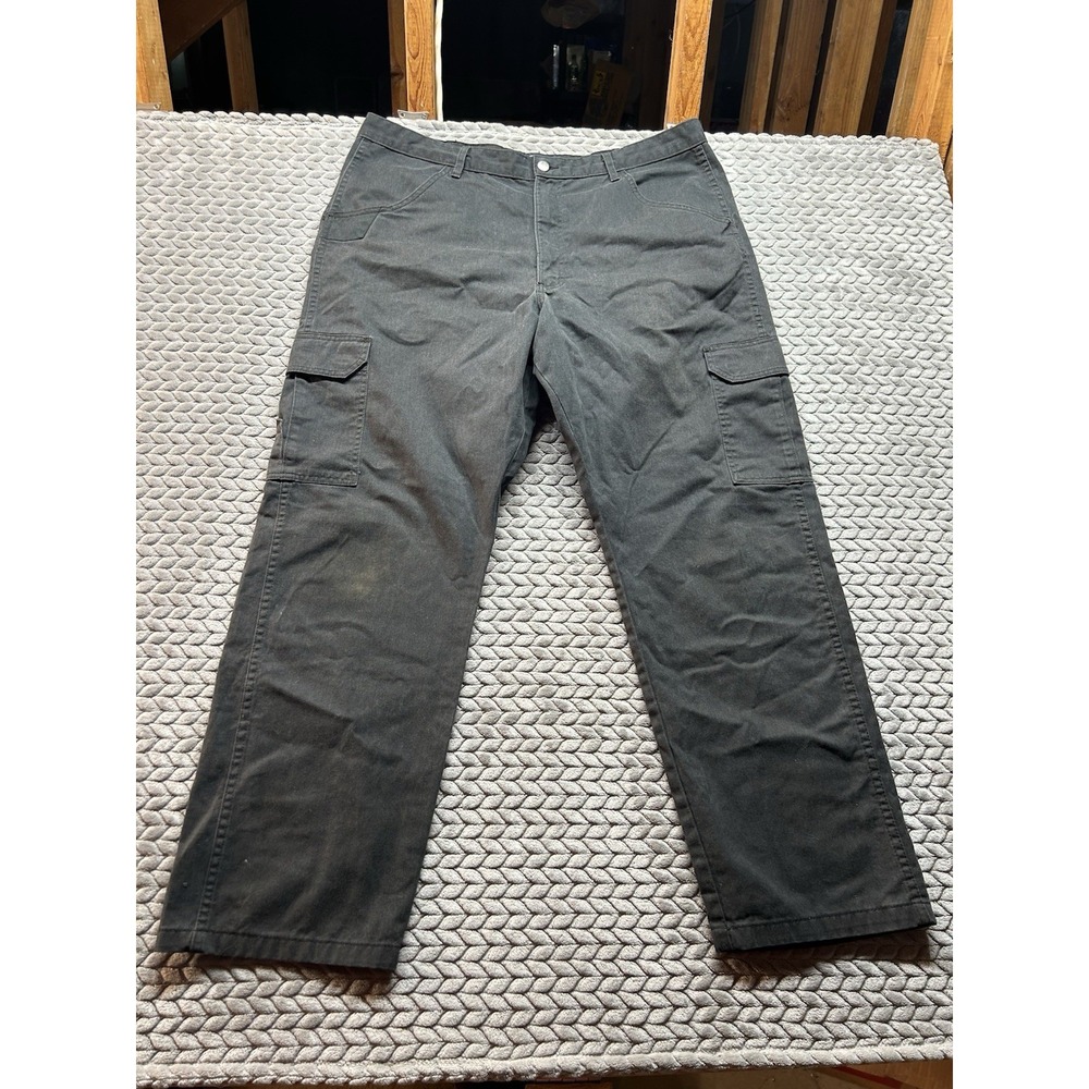 Wrangler Workwear Cargo Pants Mens 40x32 Black Relaxed Fit Utility Work